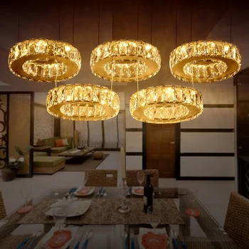 LED krištáľový luster lampa jednoduché modernú domácnosť reštaurácia kreatívny krúžok bar osvetlenie